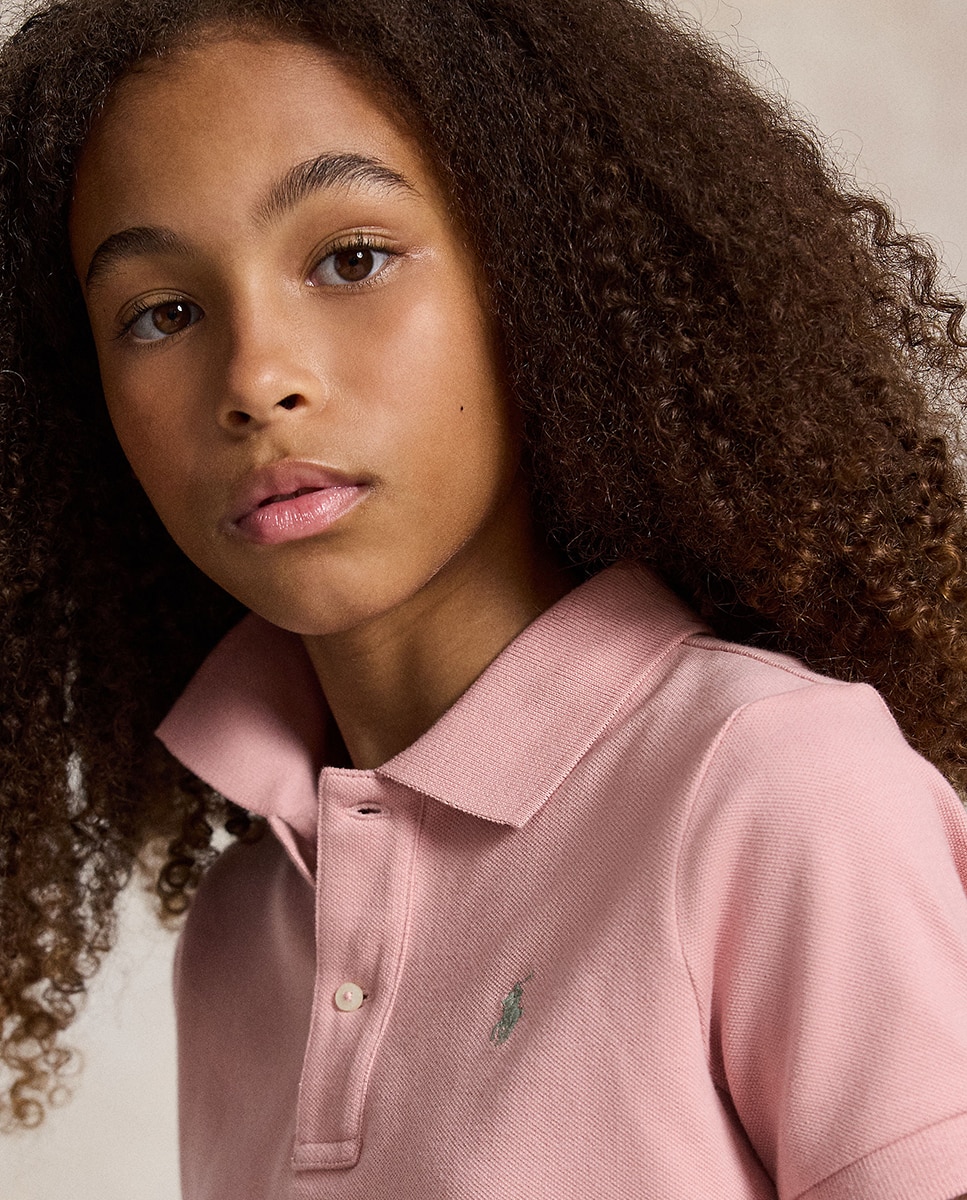 Conjunto de Polo e Saia de Algodão Rosa-2