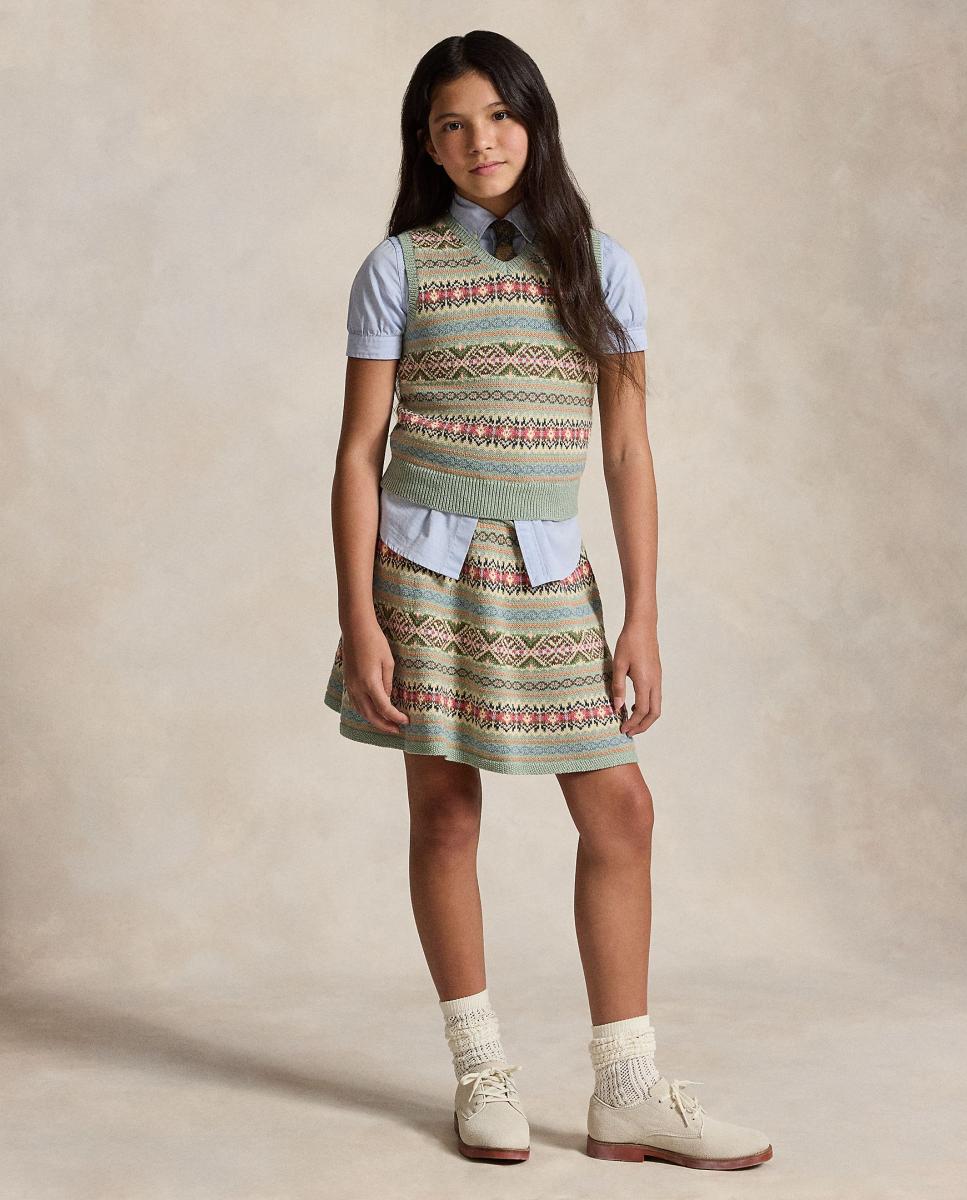 Conjunto de Camisola de Malha e Saia com Estampado Fair Isle Polo Ralph Lauren Multicolor-1