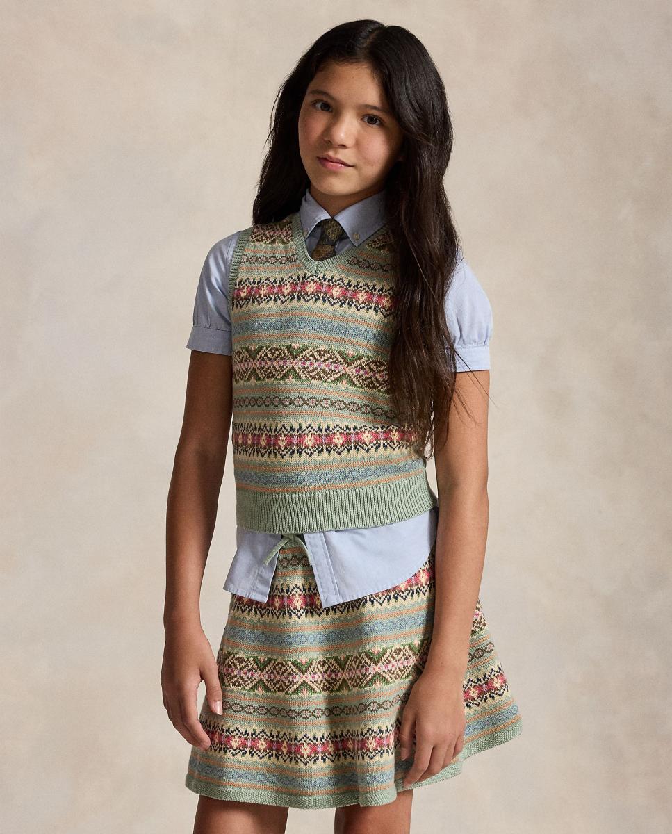 Conjunto de Camisola de Malha e Saia com Estampado Fair Isle Polo Ralph Lauren Multicolor-2