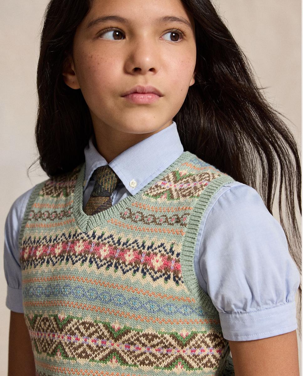 Conjunto de Camisola de Malha e Saia com Estampado Fair Isle Polo Ralph Lauren Multicolor-3