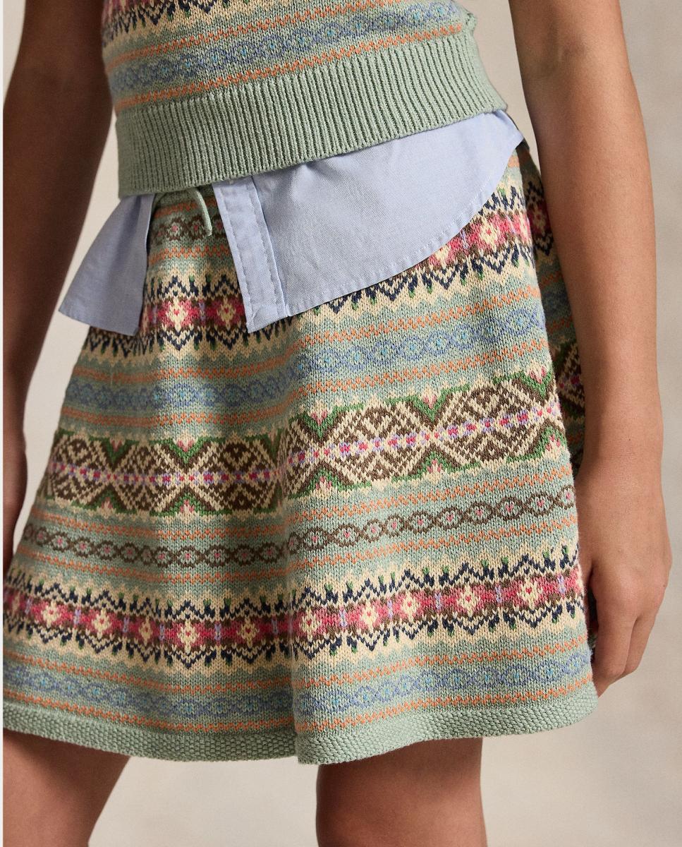 Conjunto de Camisola de Malha e Saia com Estampado Fair Isle Polo Ralph Lauren Multicolor-4