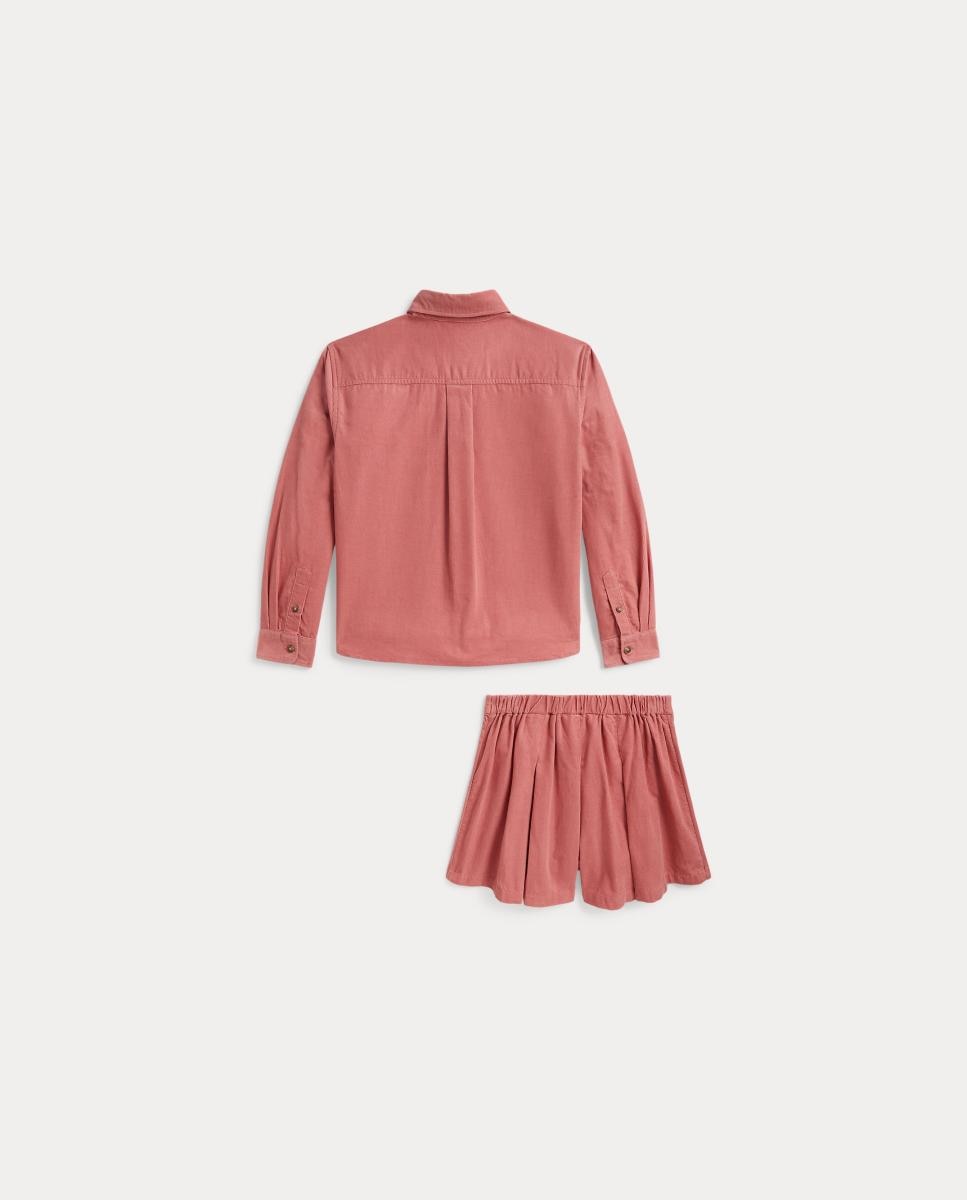 Conjunto de Duas Peças de Bombazina Rosa-2