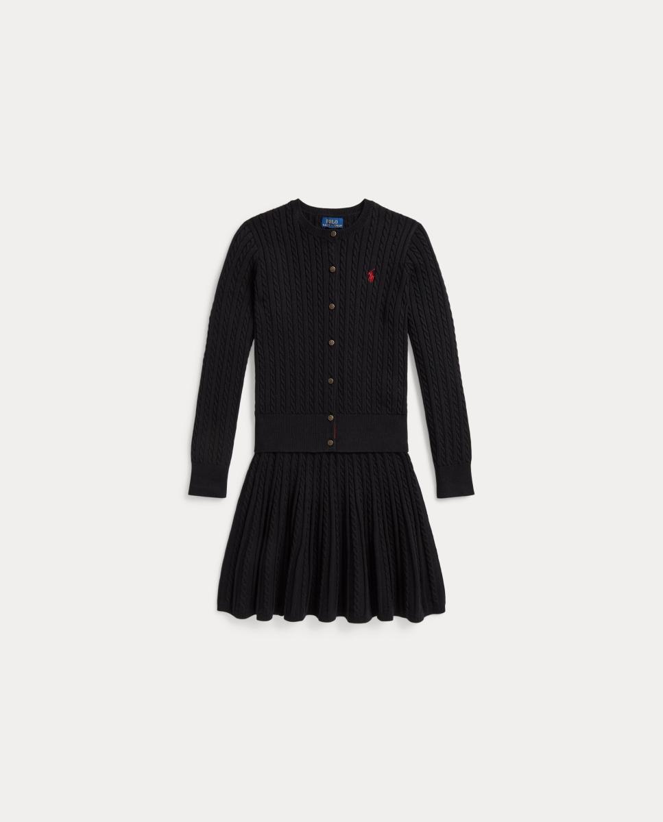 Imagem 0 de Conjunto de Cardigan e Saia de Algodão de Malha do Cabo