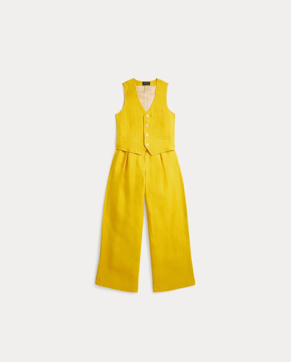 Conjunto de Calças e Top de Linho Polo Ralph Lauren Amarelo-5