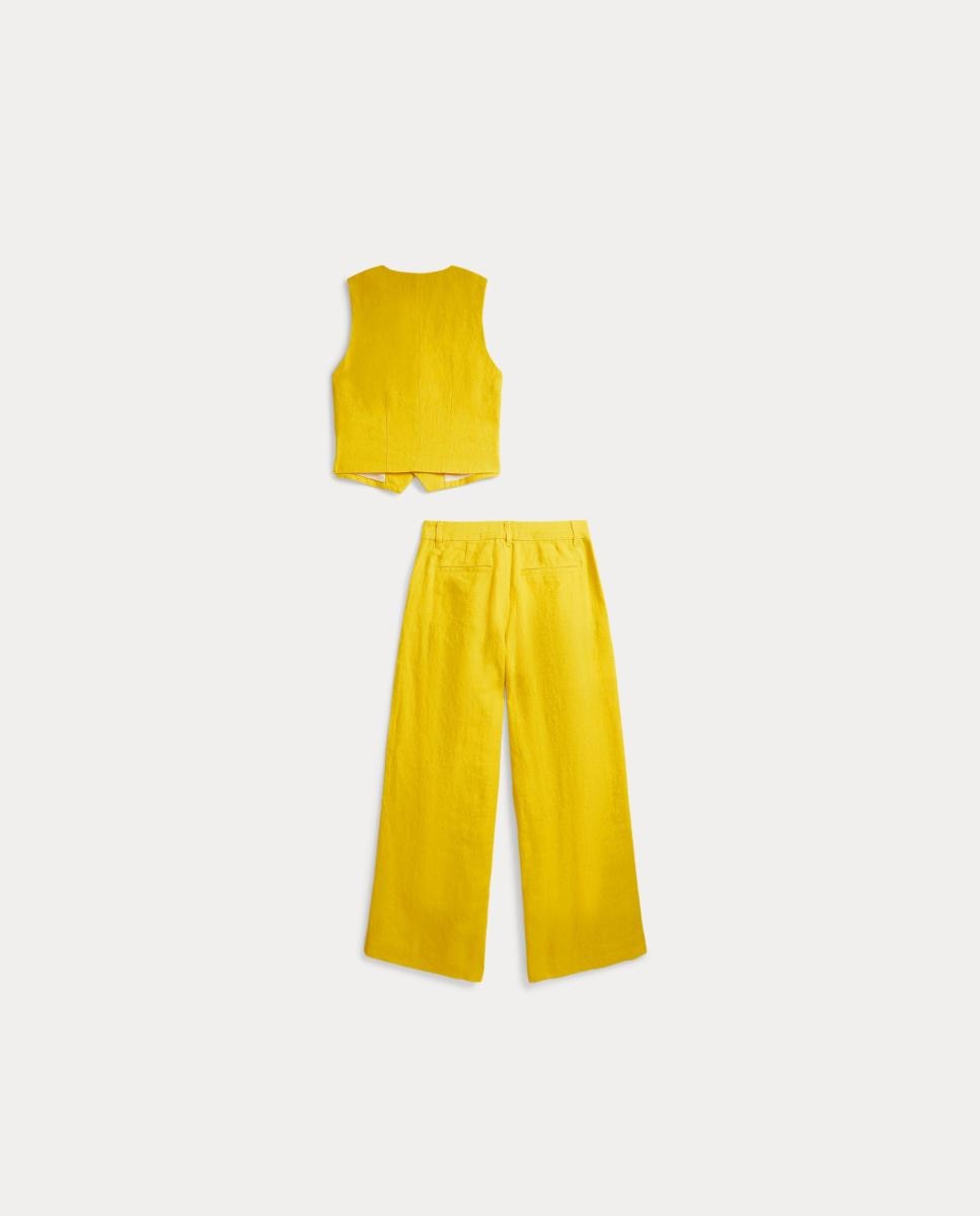 Conjunto de Calças e Top de Linho Polo Ralph Lauren Amarelo-6