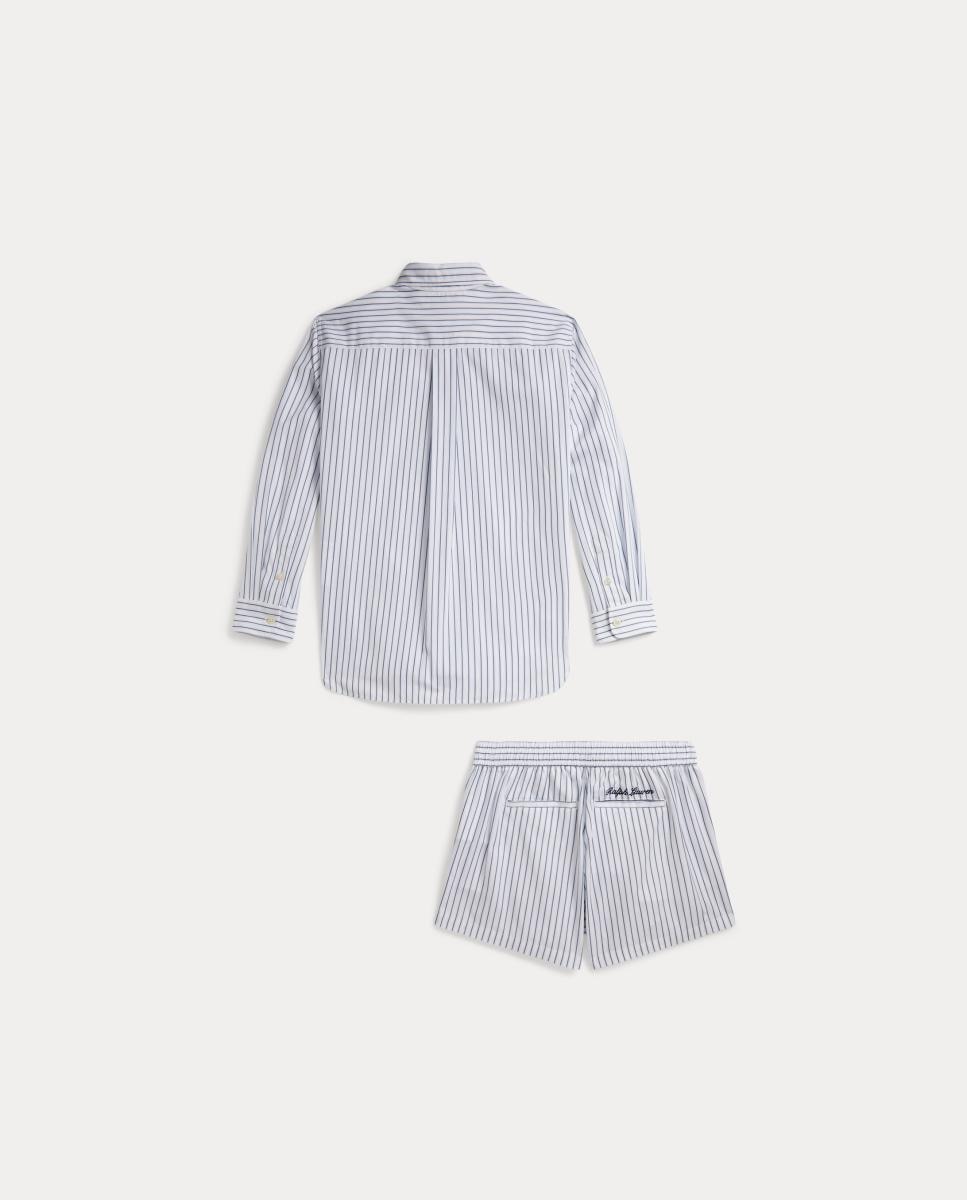 Conjunto de Duas Peças de Camisa e Saia Polo Ralph Lauren Azul/Branco-2