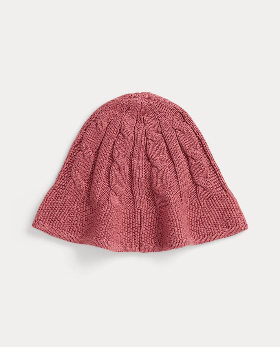 Chapéu de Pescador com Malha do Cabo de Algodão Polo Ralph Lauren Rosa-3
