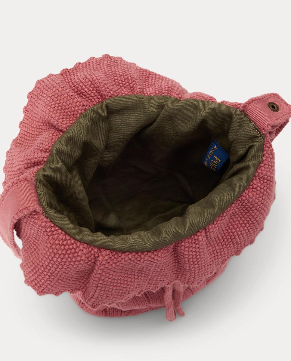 Bolso saco de niña con cordón en punto de ochos - Polo Ralph Lauren - Rosa Rosa-6