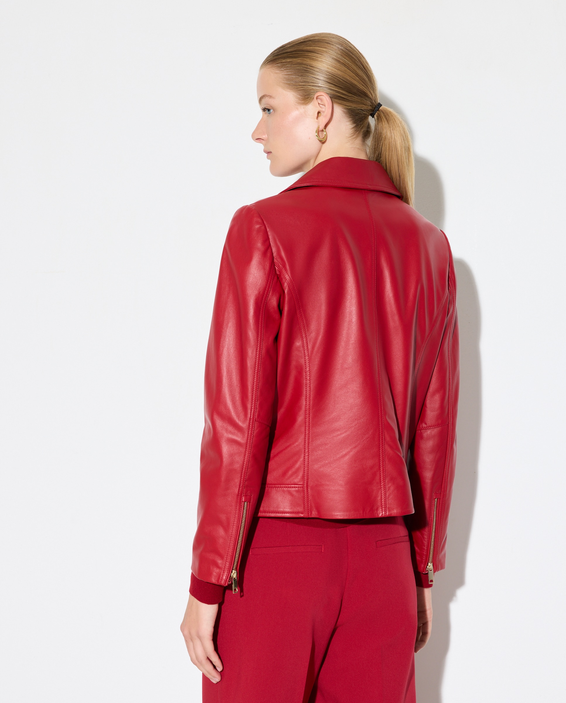 Cazadora biker de mujer cremallera cruzada - Woman El Corte Inglés - 600 Rojo 600 Rojo-3