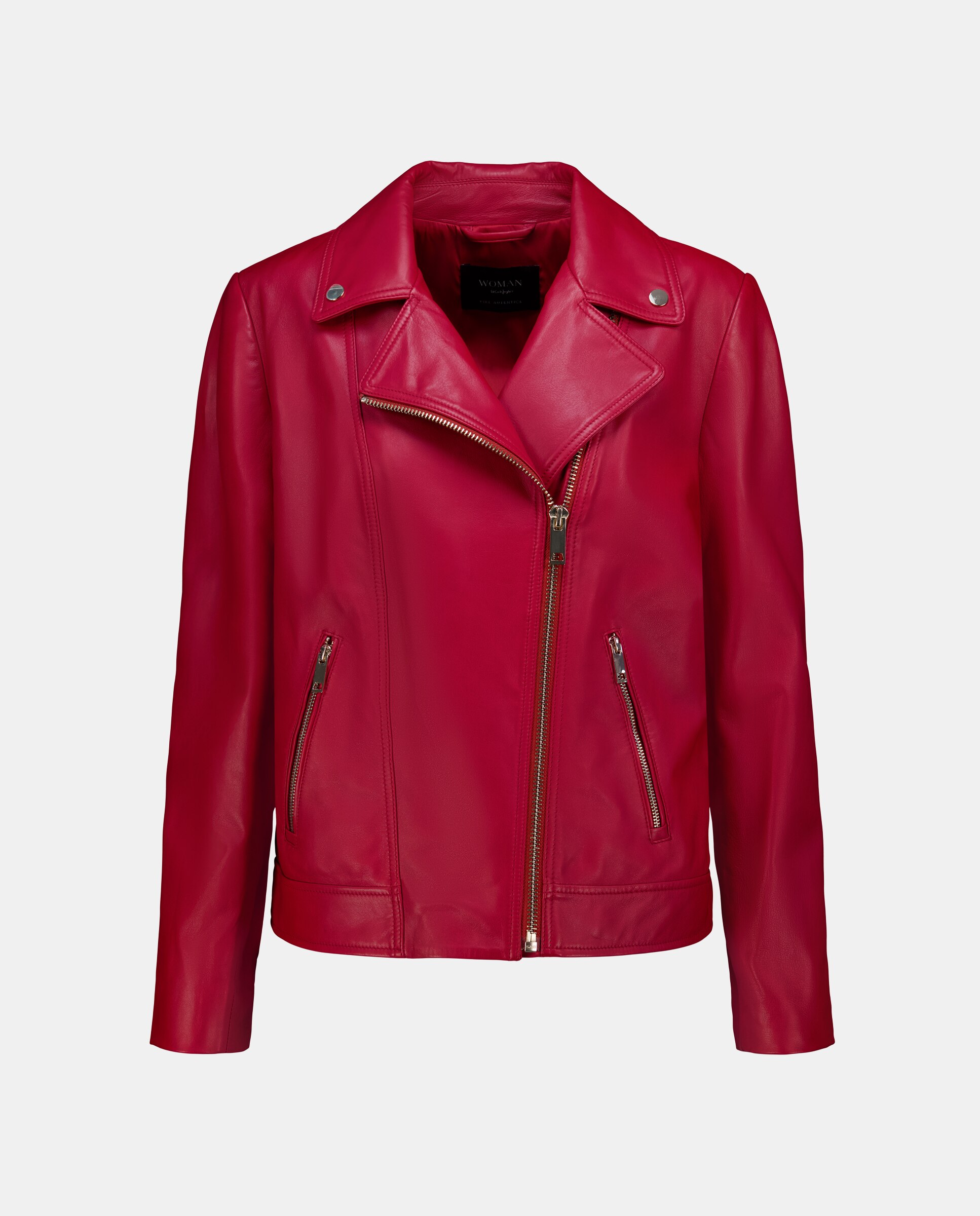 Cazadora biker de mujer cremallera cruzada - Woman El Corte Inglés - 600 Rojo 600 Rojo-4