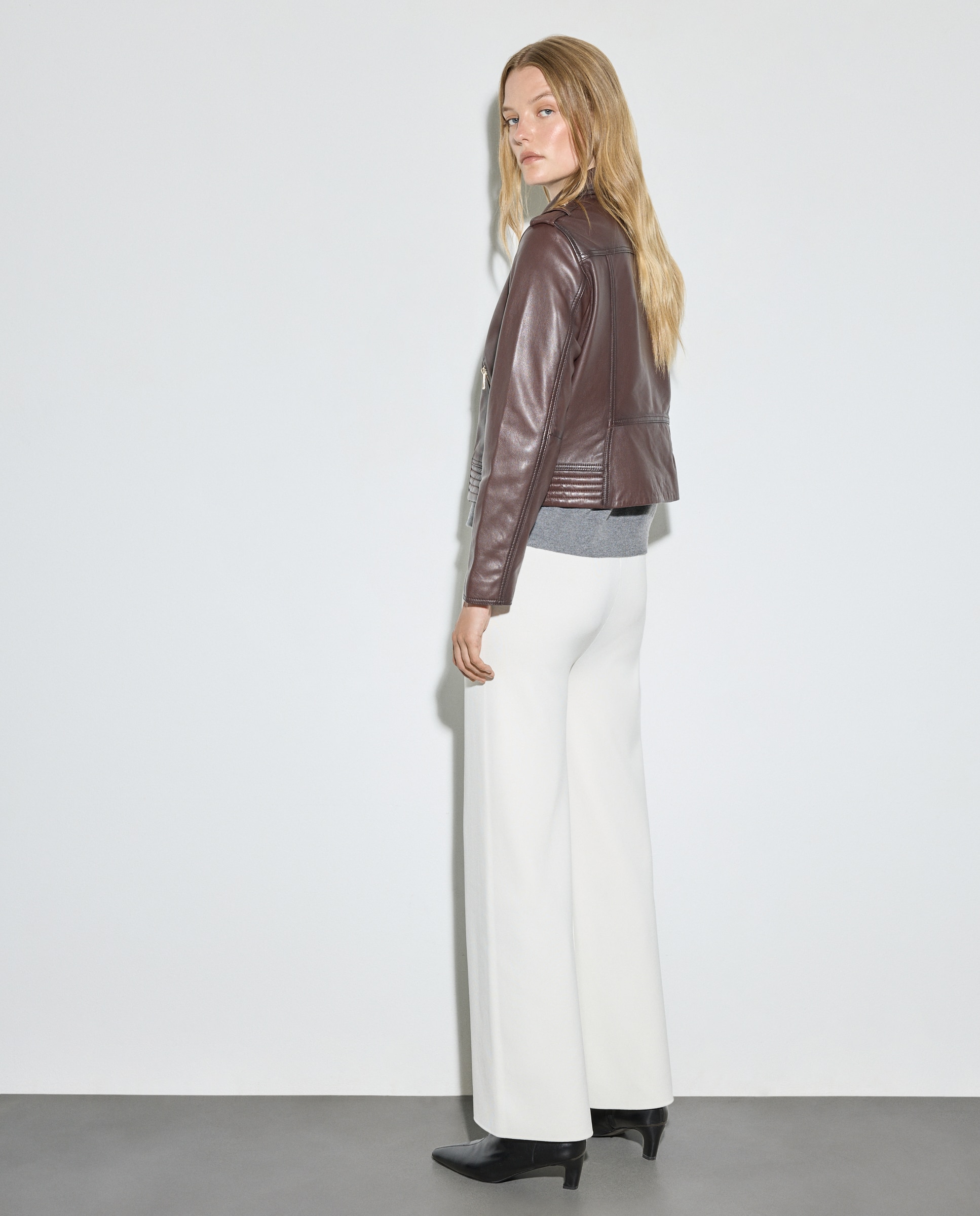 Blusão Biker com Lavagem Castanho-3