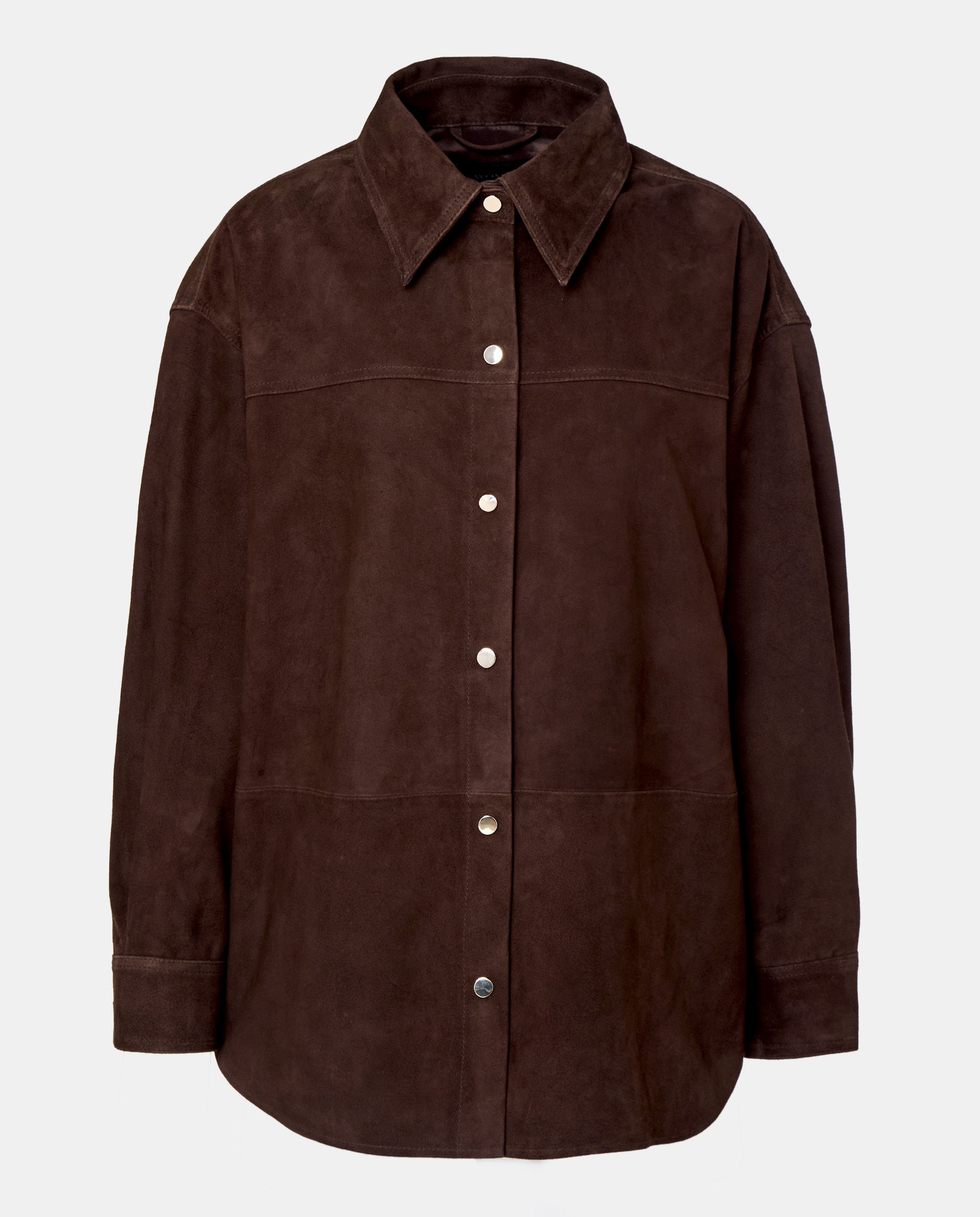 Sobrecamisa de Camurça Castanho-5