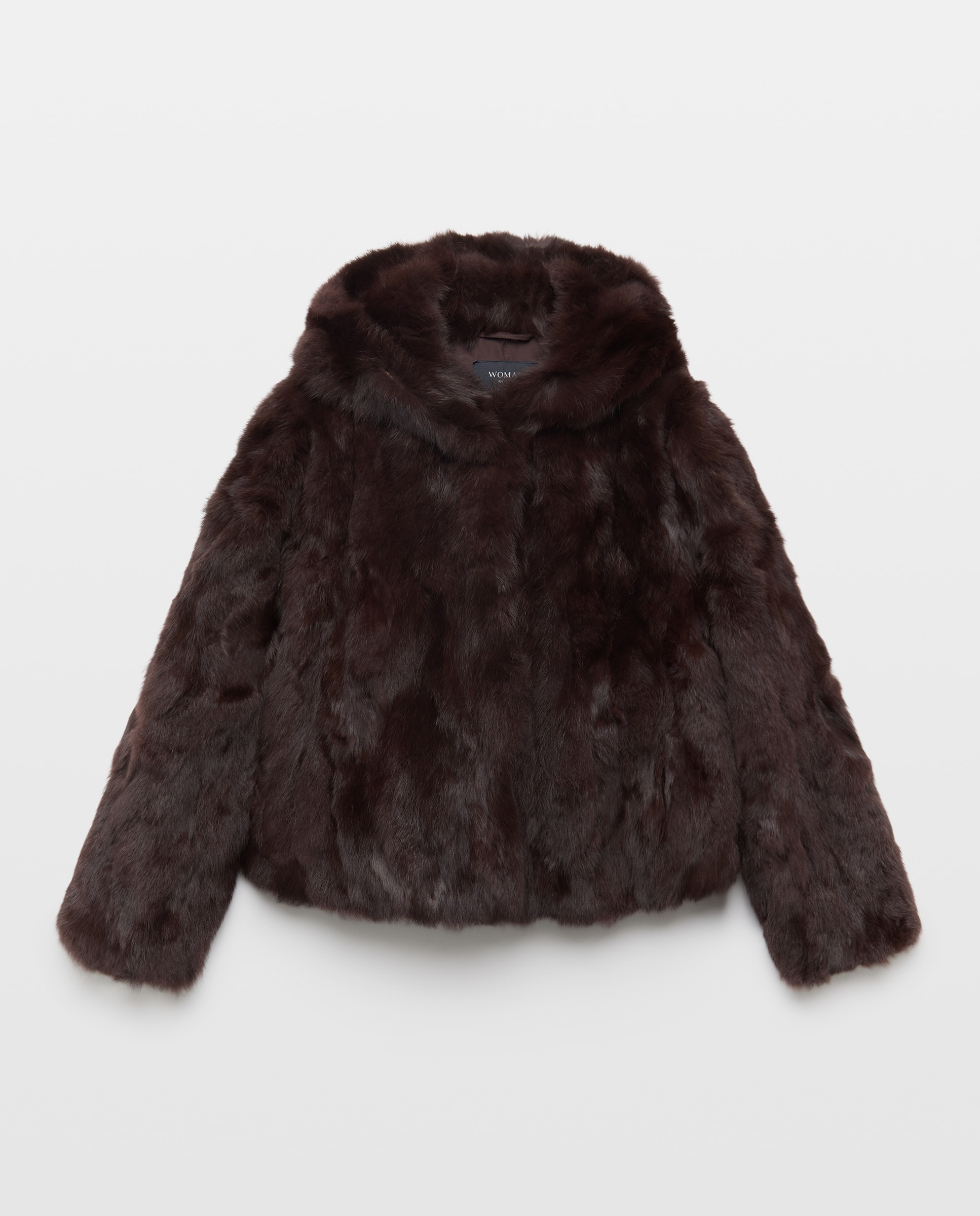 Chaquetón de mujer de pelo de conejo con capucha - Woman El Corte Inglés - Marrón Marrón-5