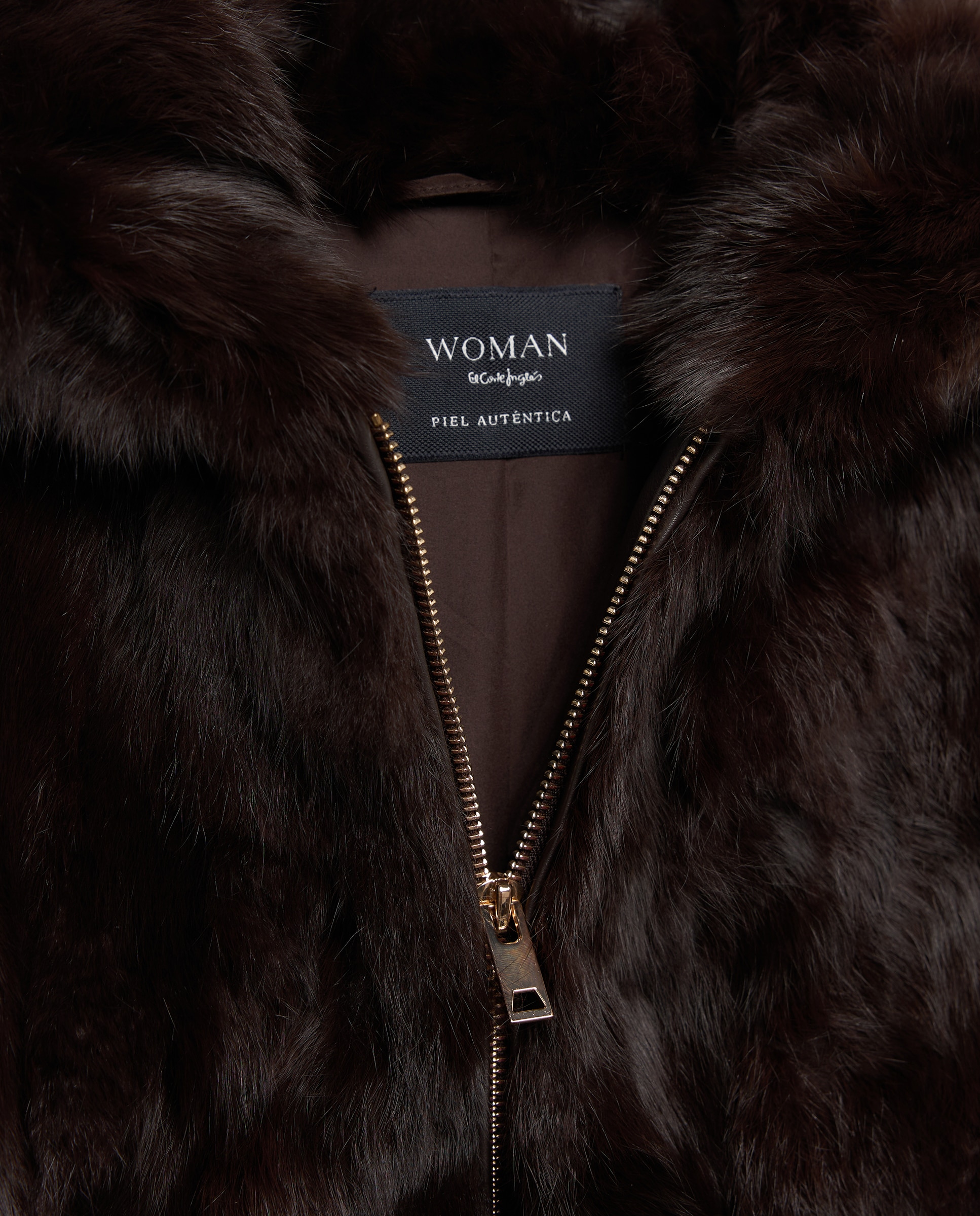 Chaquetón de mujer de pelo de conejo con capucha - Woman El Corte Inglés - Chocolate Chocolate-6