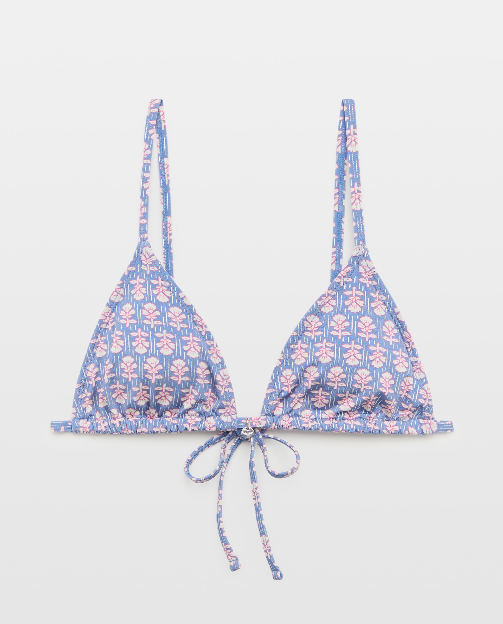Top de Biquíni com Estampado e Glitter 400 Azul-4