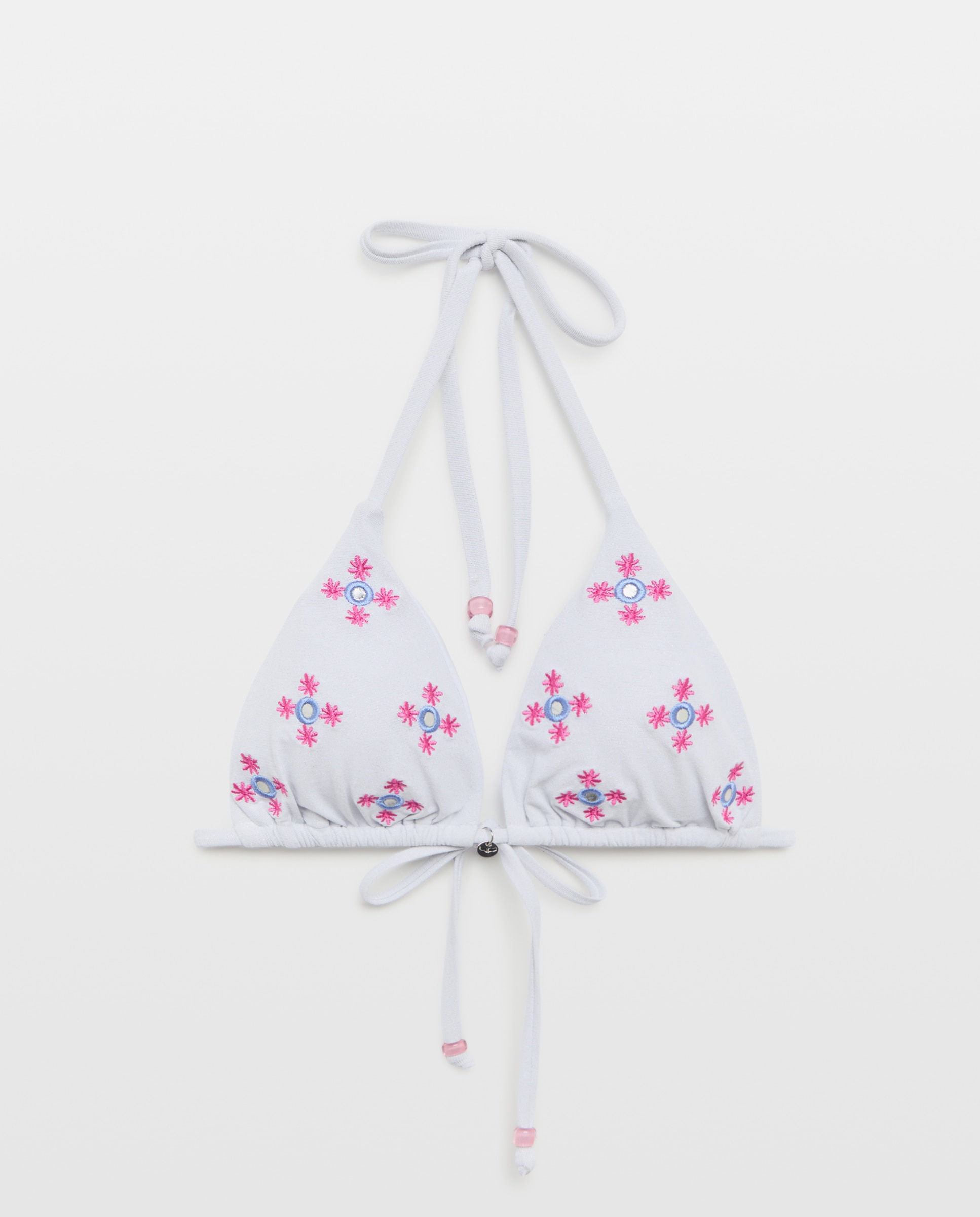 Top de Biquíni com Espelhos Branco-4