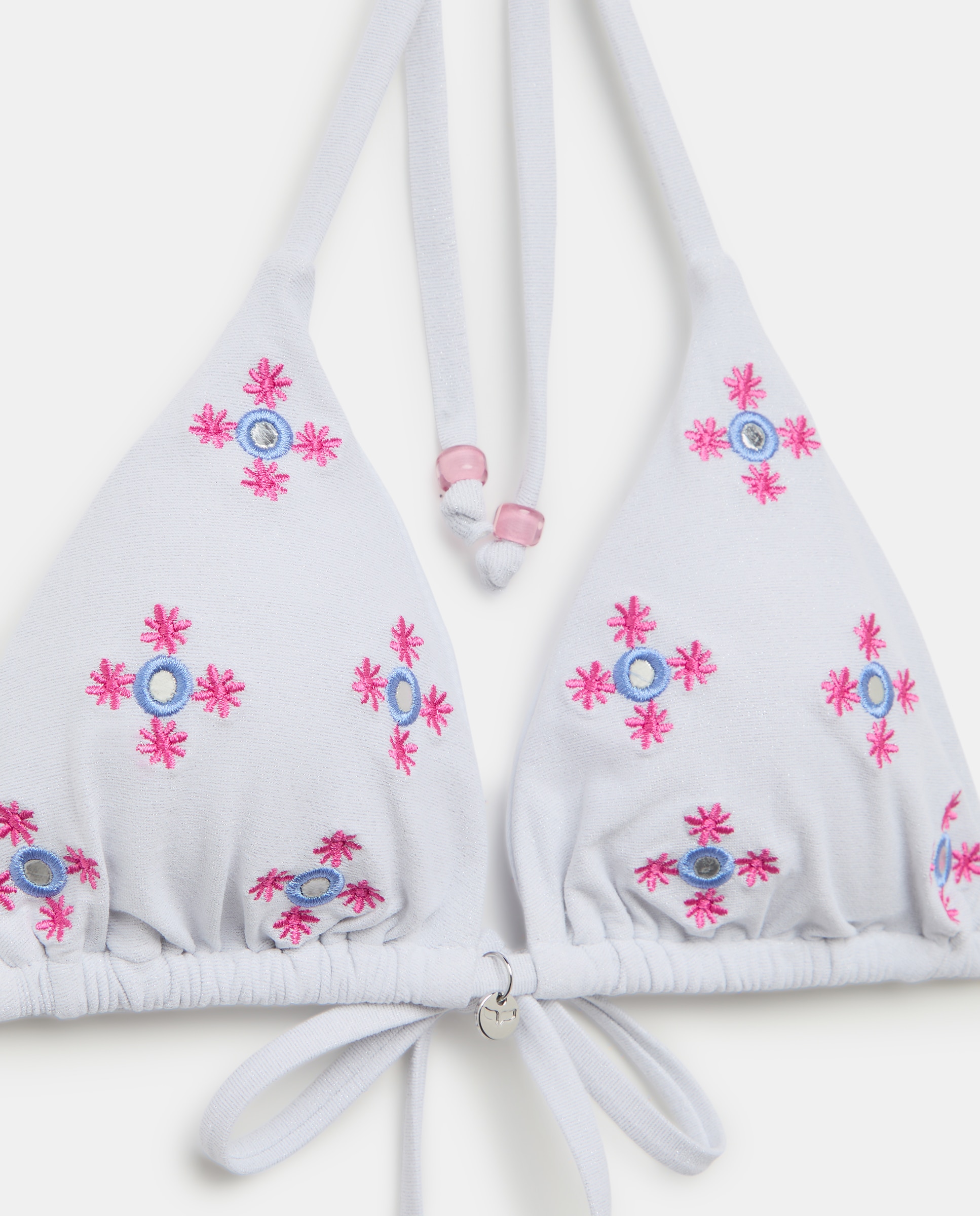 Top de Biquíni com Espelhos Branco-5