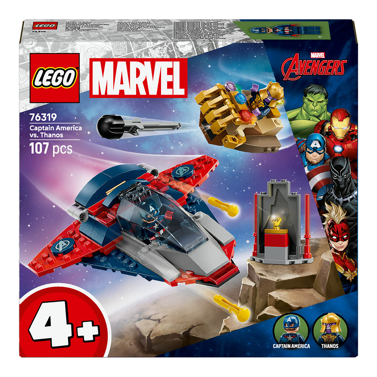 LEGO – Juego de construcción Capitán América vs. Thanos LEGO Super Hero – 76319 (Reacondicionado Grado B).