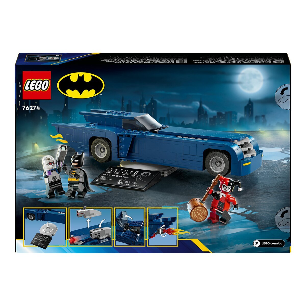 Juguete de construcción Batman con Batmóvil vs. Harley Quinn y Mr