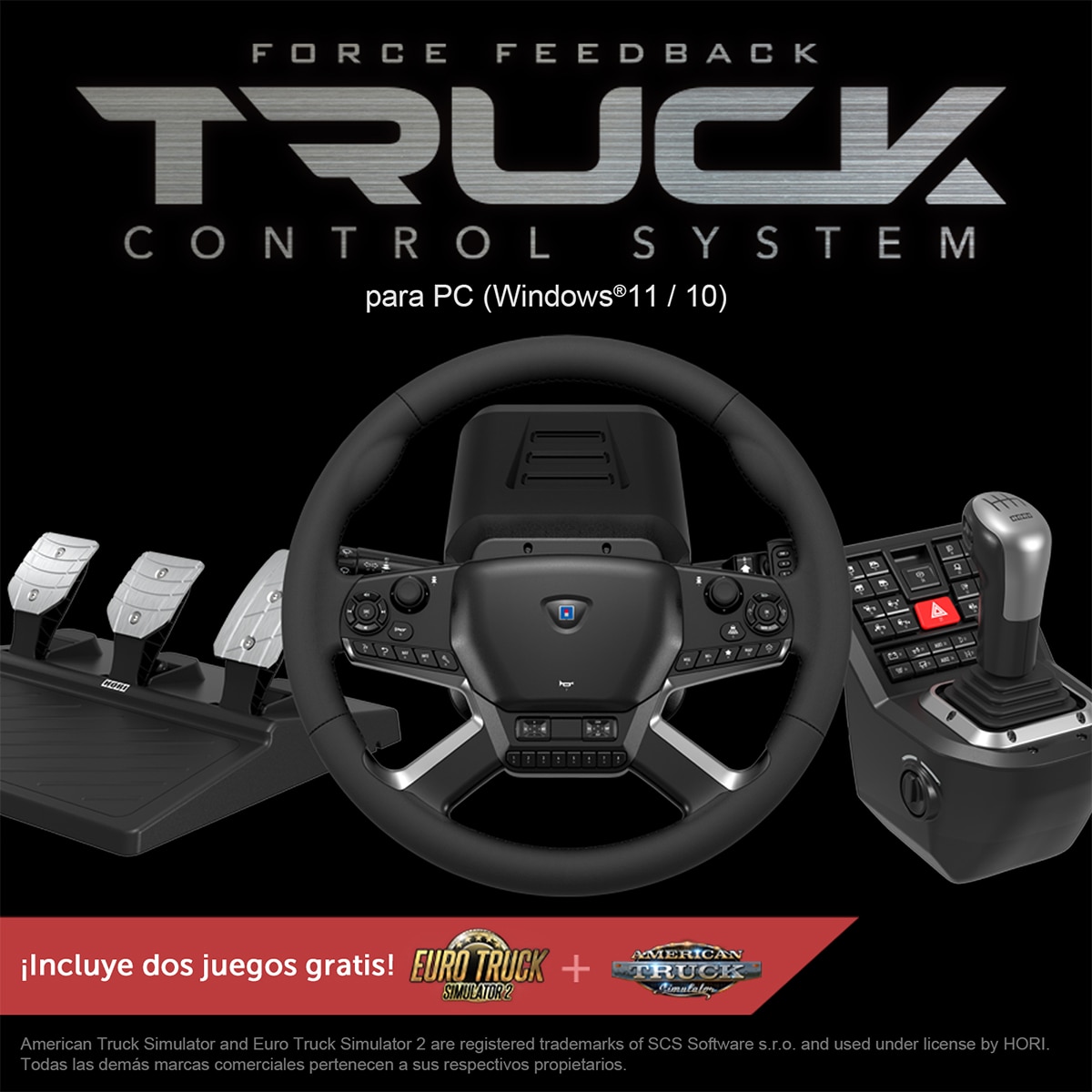 Controlador de Jogo Hori Force Feedback Truck Control System , Preto 8