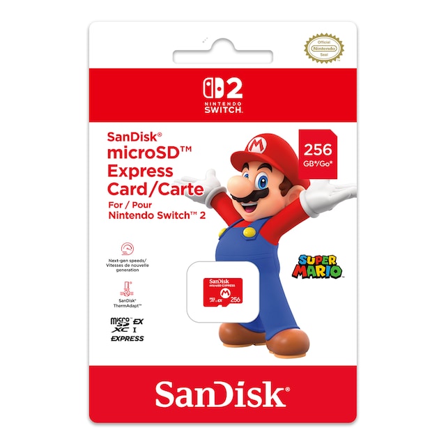 Tarjeta de memoria Micro SD express Sandisk para Nintendo Switch 2 256 GB