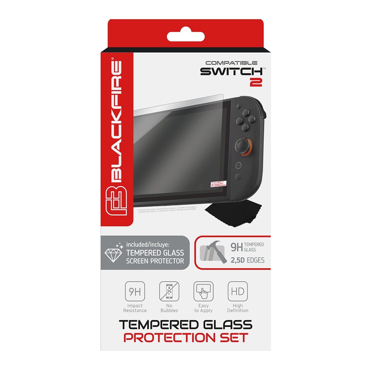 Protector de pantalla Blackfire de cristal templado 9H para Nintendo Switch 2 3