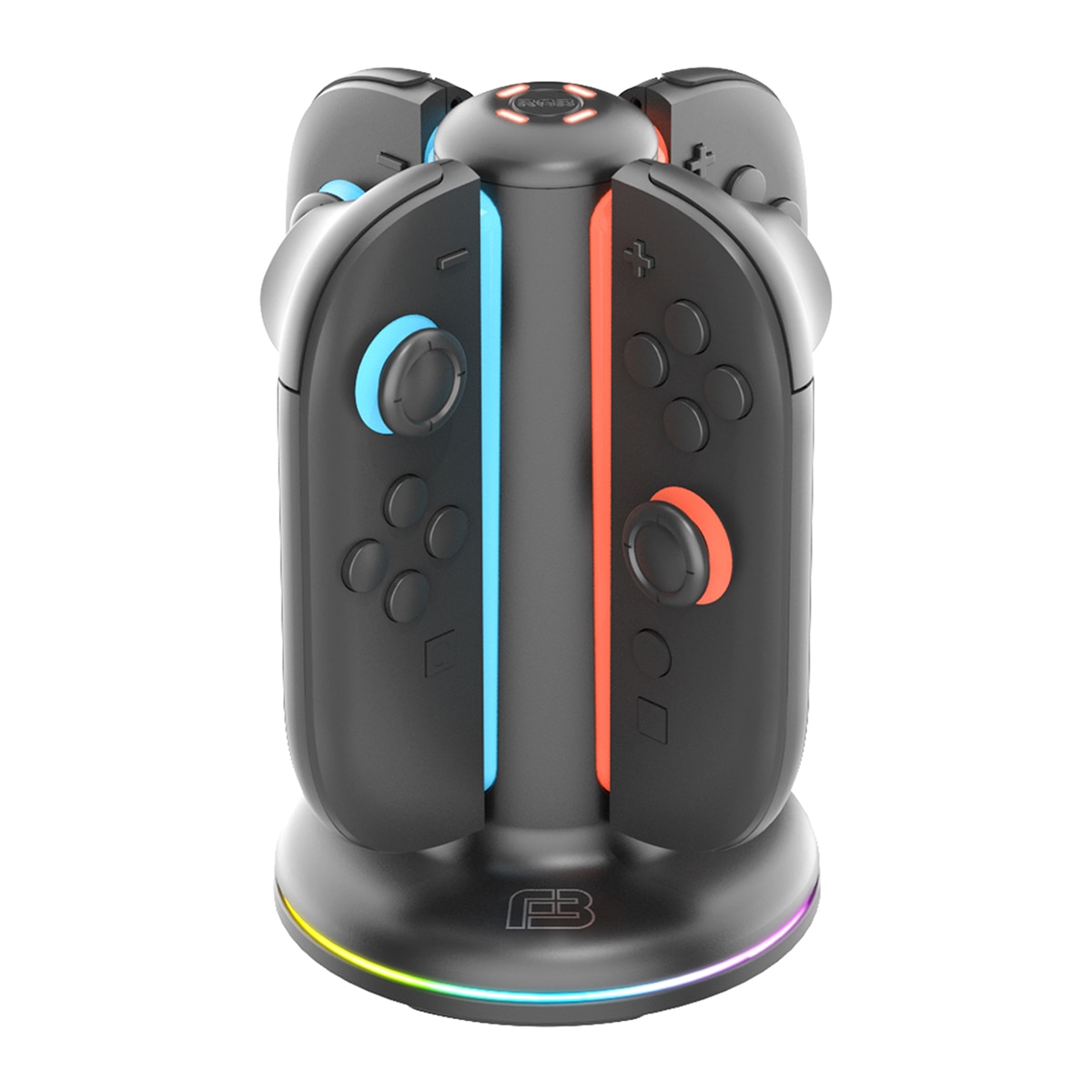 Suporte de Carregamento Quad BlackFire RGB/LED para Nintendo Switch 2 Preto-2