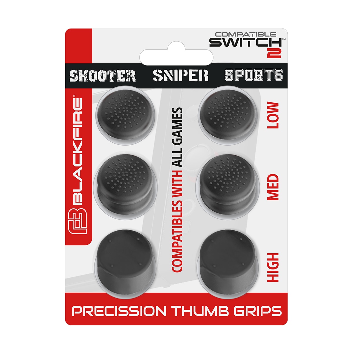 Pack de 6 Grips de precisión Blackfire para mandos Joy-Con 2 2
