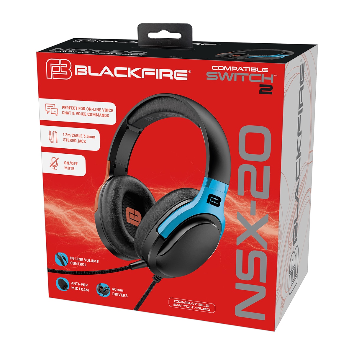 Auriculares gaming headset Blackfire NSX-20 -  Nintendo Switch / NIntendo Switch 2 3