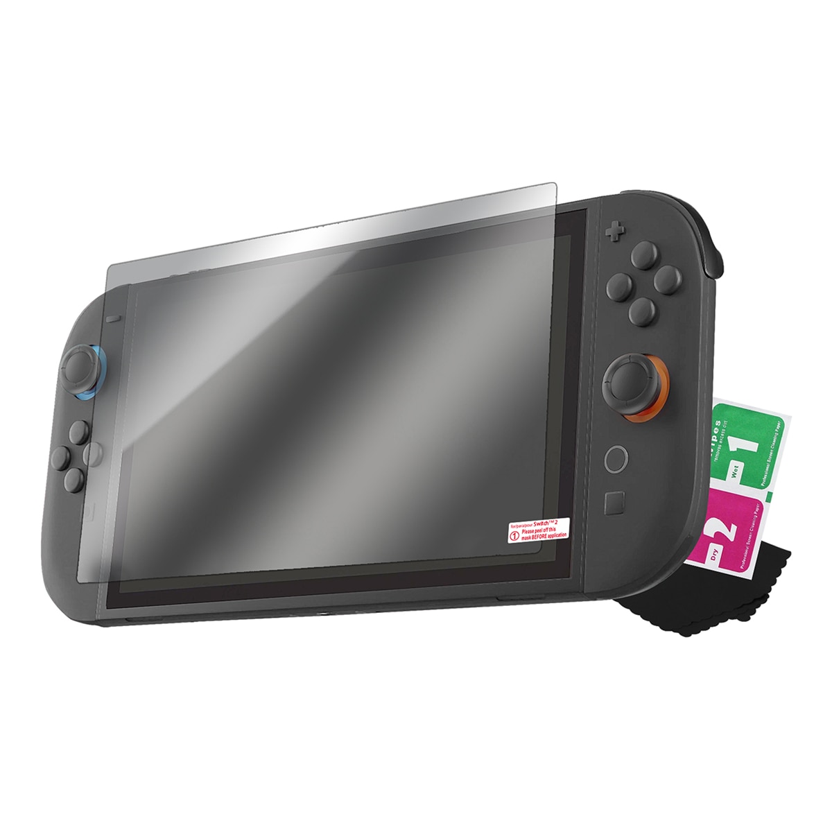 Protector de pantalla Black Fire de cristal templado 9h para Nintendo Switch 2*, con acabado mate y filtro antirreflejos 2