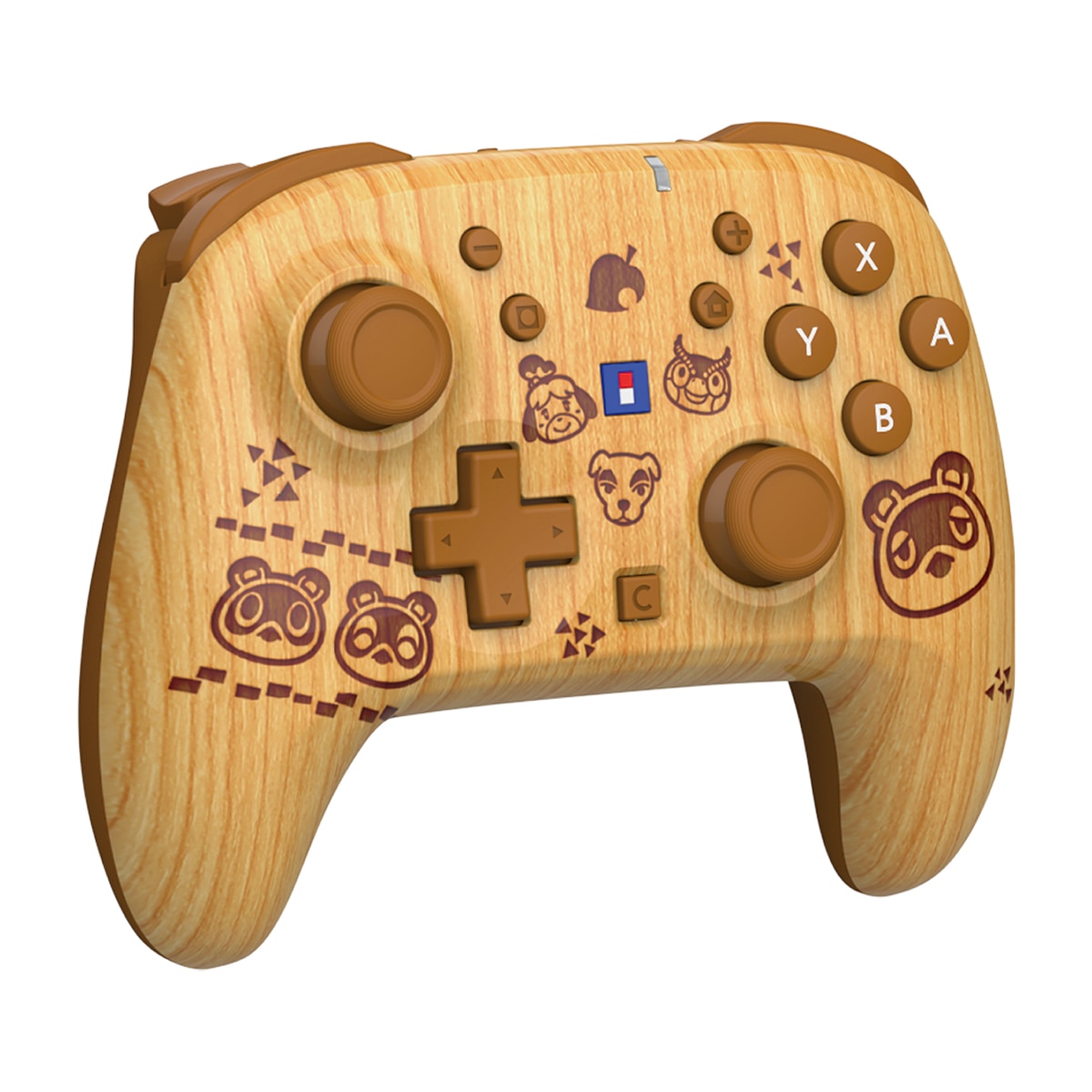 Mando inalámbrico Hori Pad Turbo Animal Crossing para Nintendo Switch 2 Madera-2