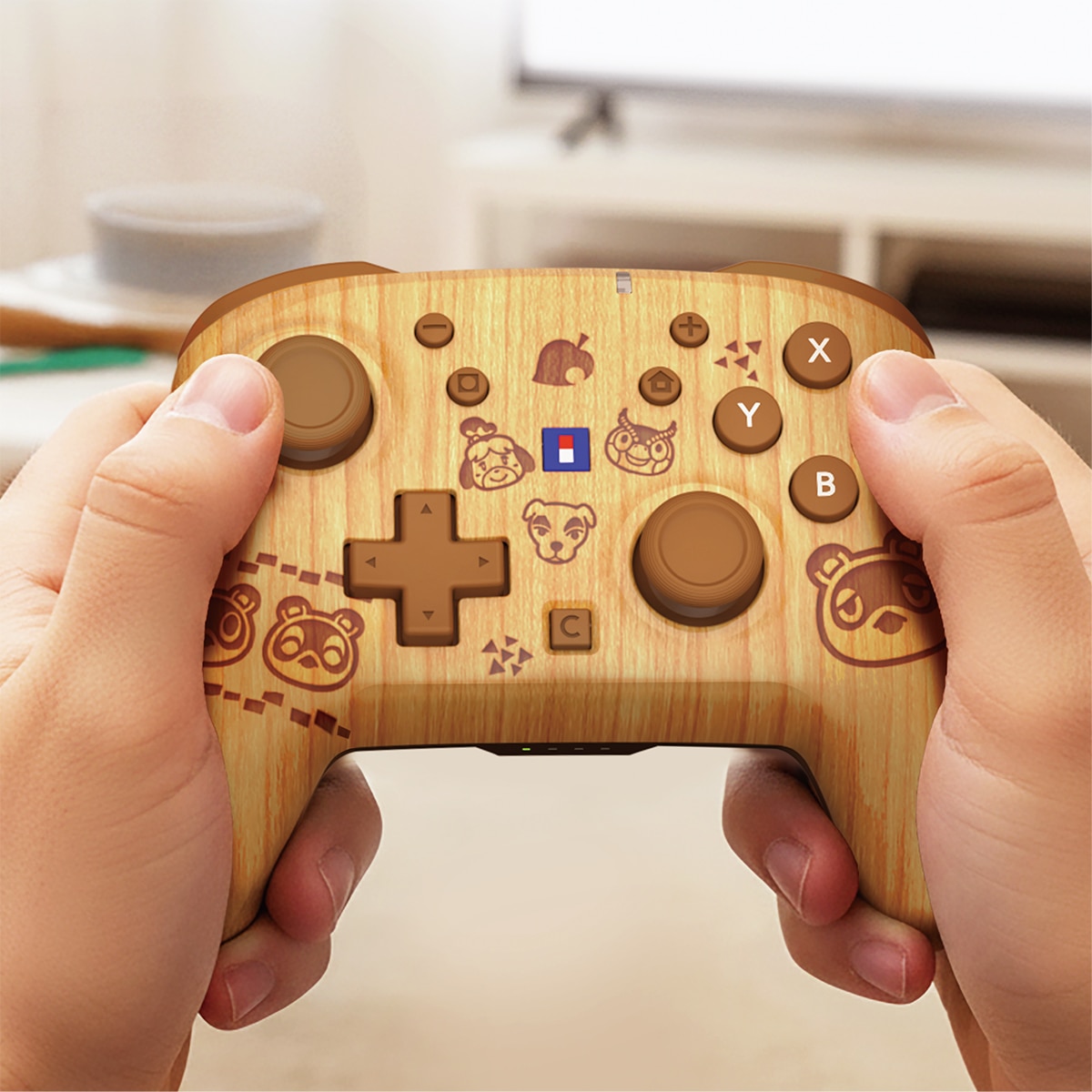 Mando inalámbrico Hori Pad Turbo Animal Crossing para Nintendo Switch 2 Madera-4