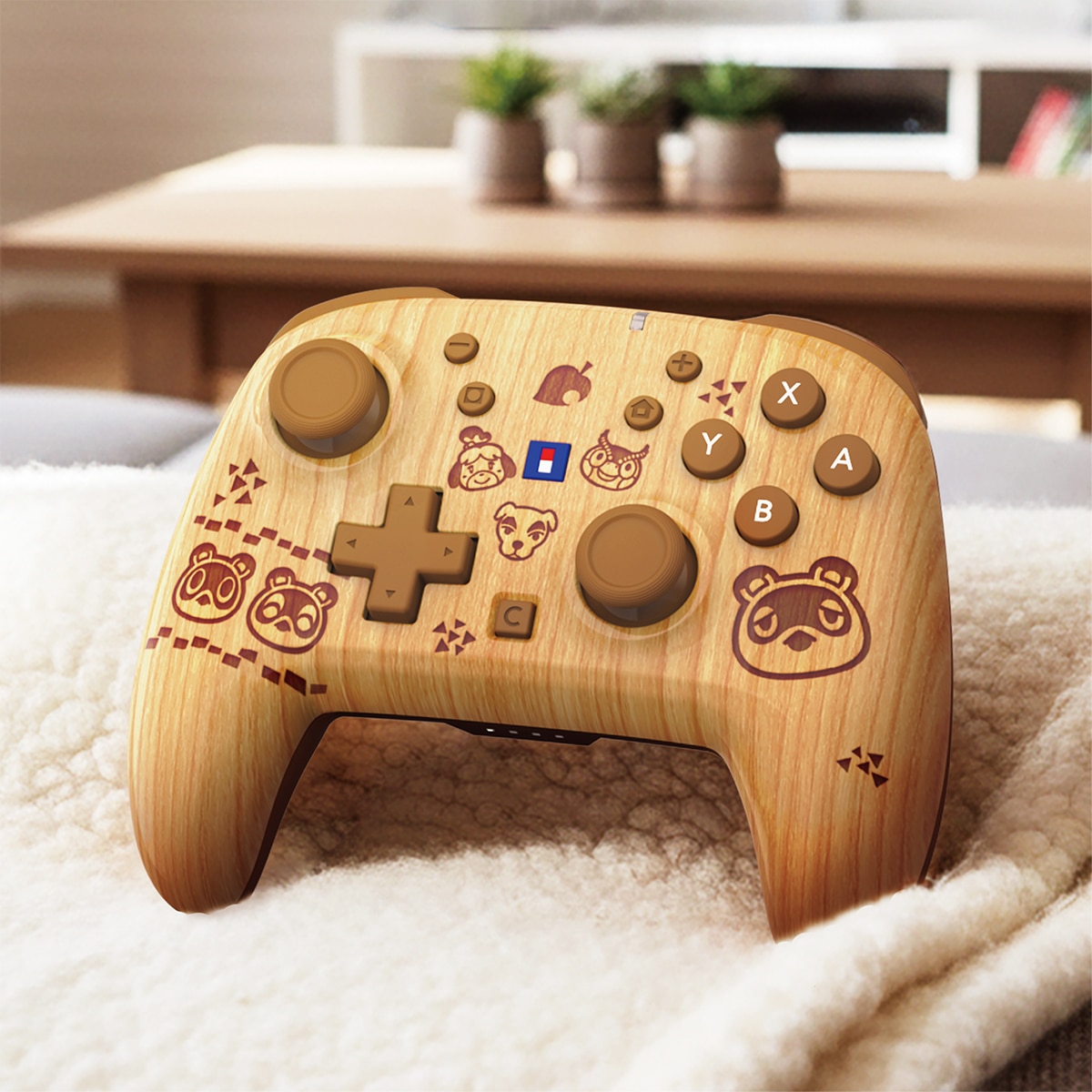 Mando inalámbrico Hori Pad Turbo Animal Crossing para Nintendo Switch 2 Madera-5