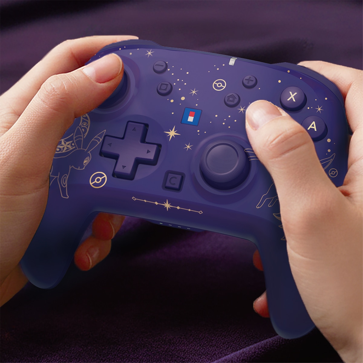 Mando inalámbrico HORIPAD Turbo (Espeon y Umbreon) para Nintendo Switch 2 - Licencia oficial Púrpura-4