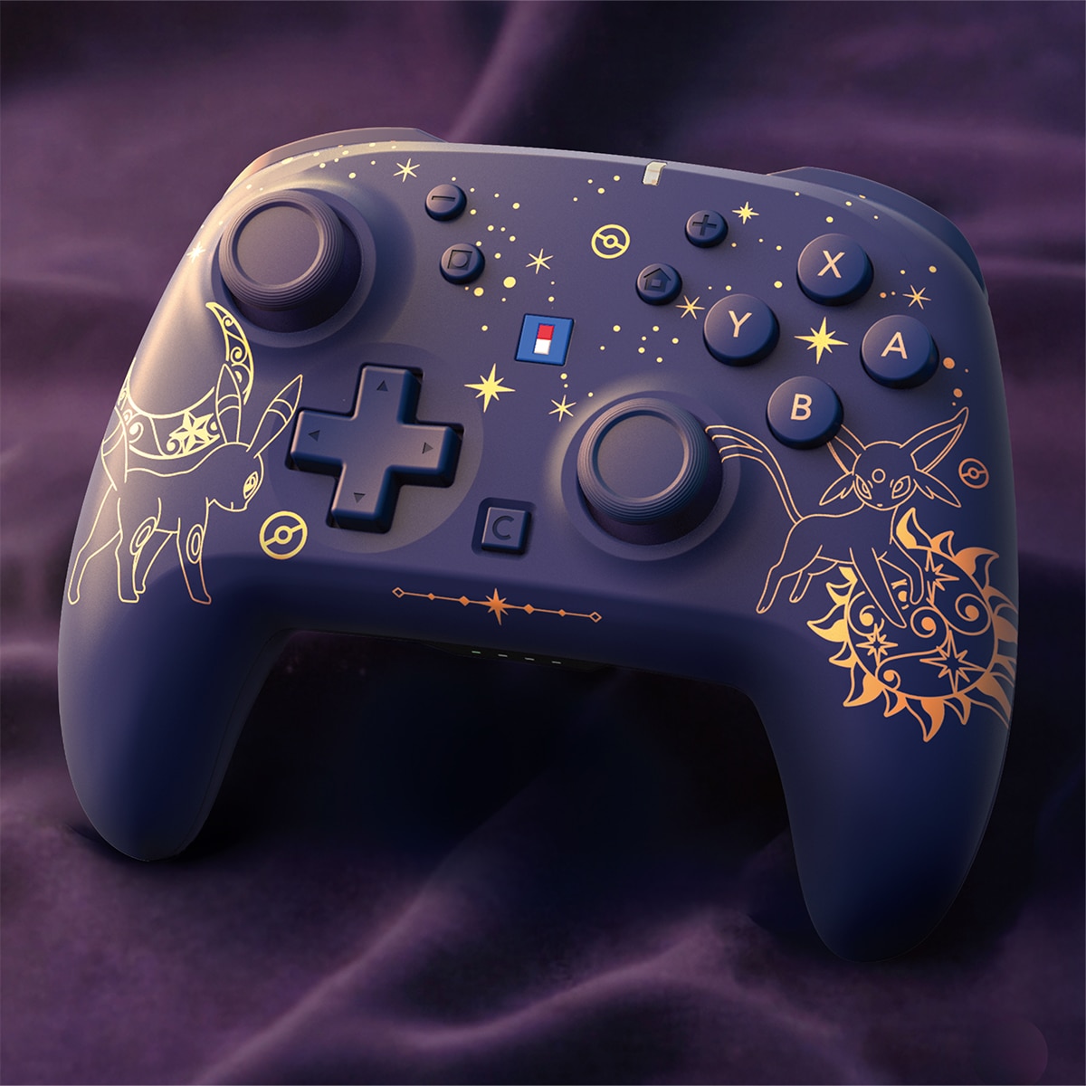 Mando inalámbrico HORIPAD Turbo (Espeon y Umbreon) para Nintendo Switch 2 - Licencia oficial Púrpura-5