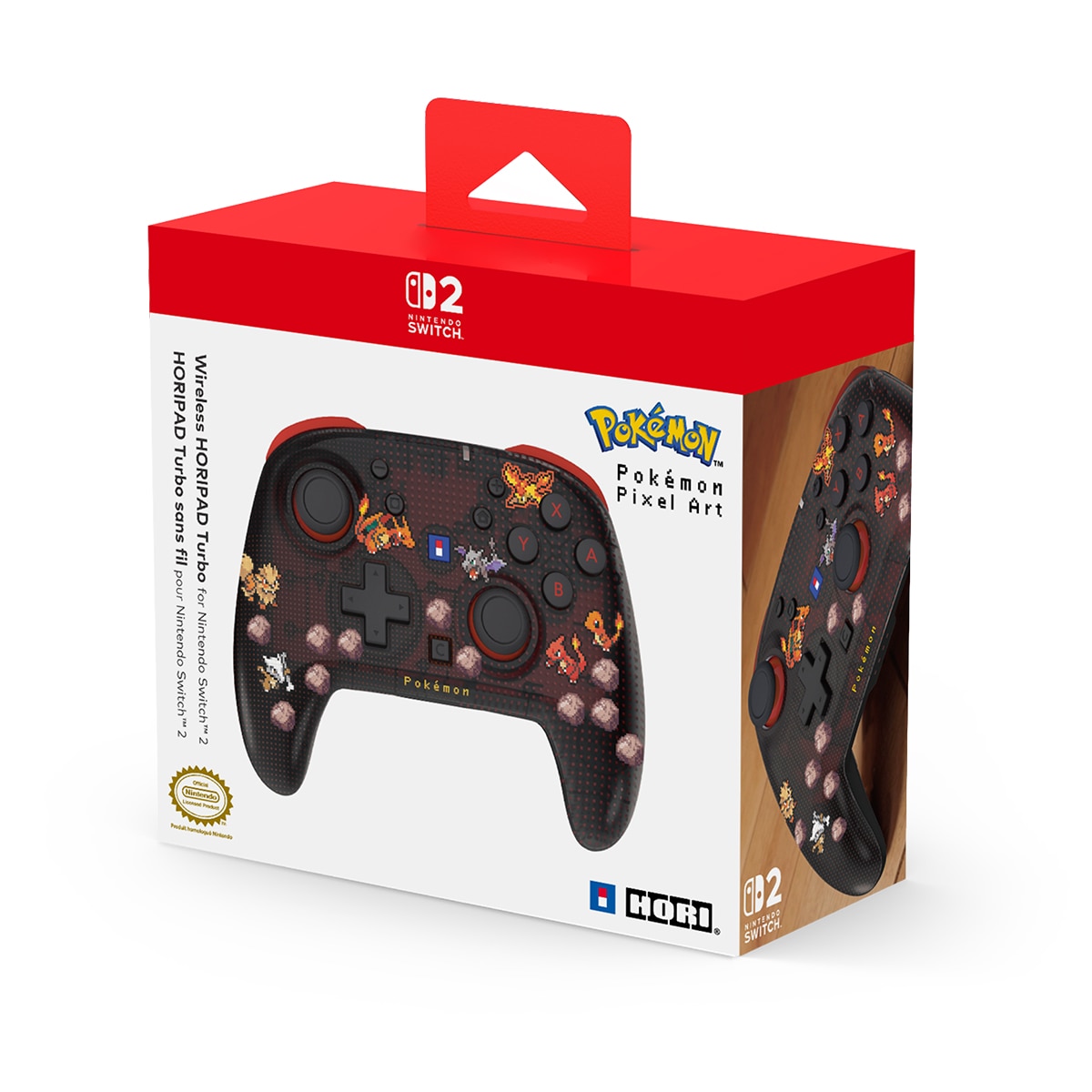 Mando inalámbrico HORIPAD Turbo Pokémon Píxel Rojo para Nintendo Switch 2 6