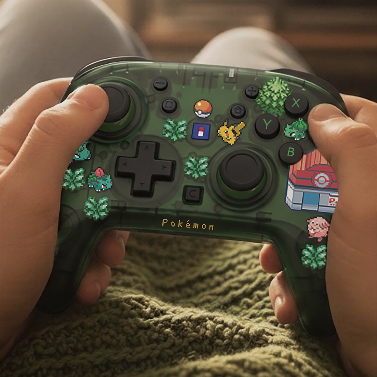 Mando inalámbrico HORIPAD Turbo Pokémon Píxel Verde para Nintendo Switch 2 4