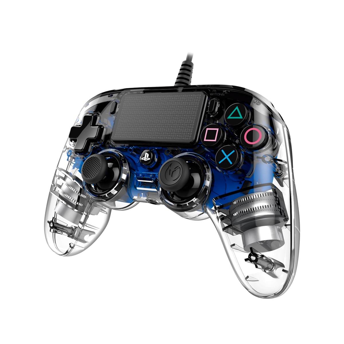 Comando Wired Compact Controller Iluminado Azul Transparente - PlayStation 4 3