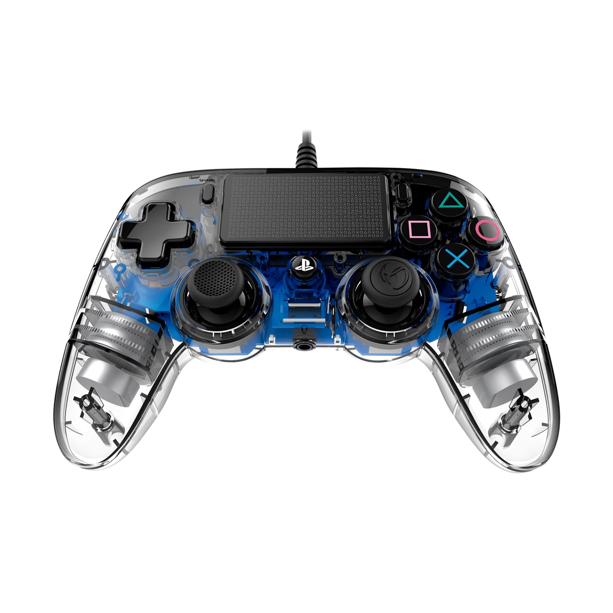 Comando Wired Compact Controller Iluminado Azul Transparente - PlayStation 4 6