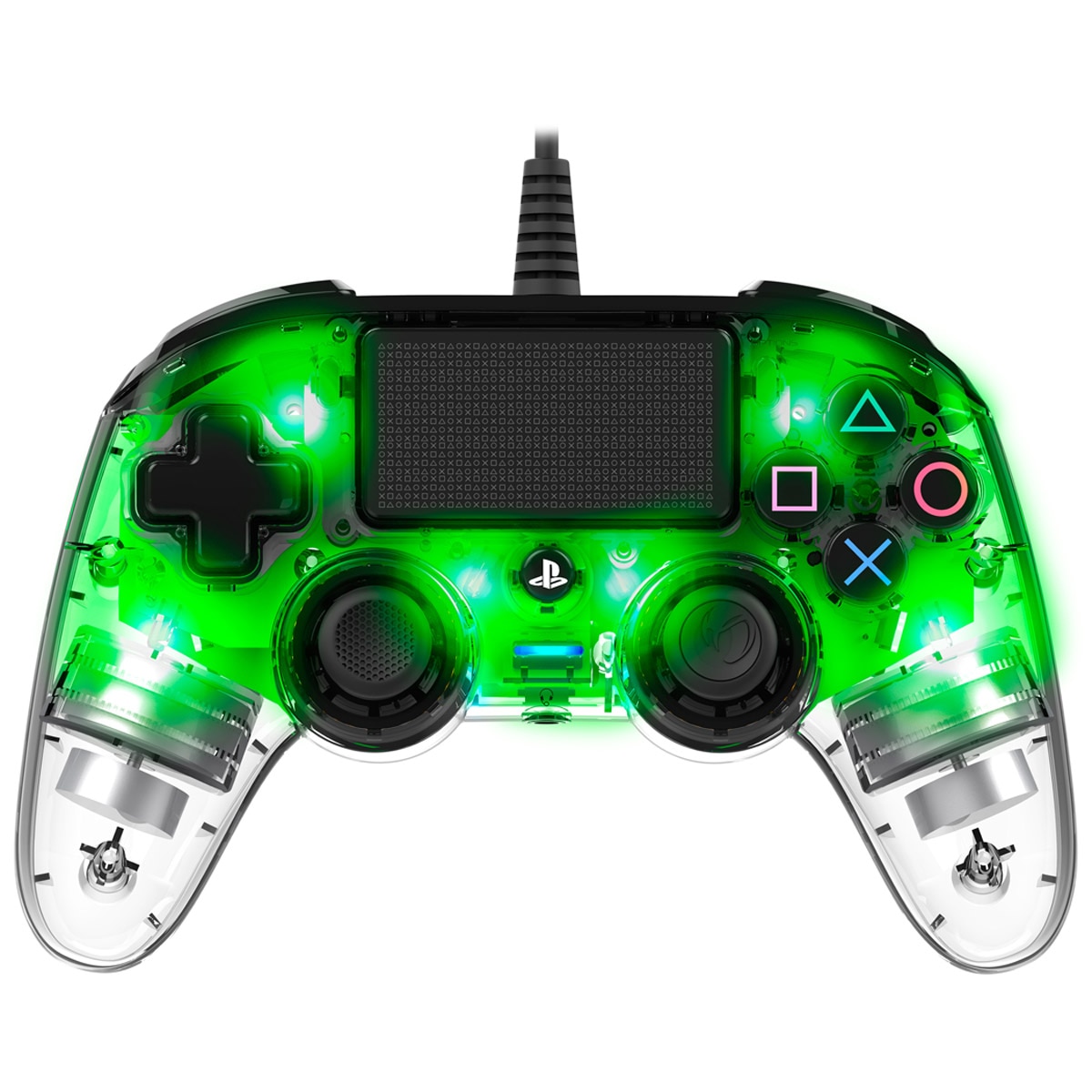 Comando Wired Compact Controller Iluminado Verde Transparente - PlayStation 4 1