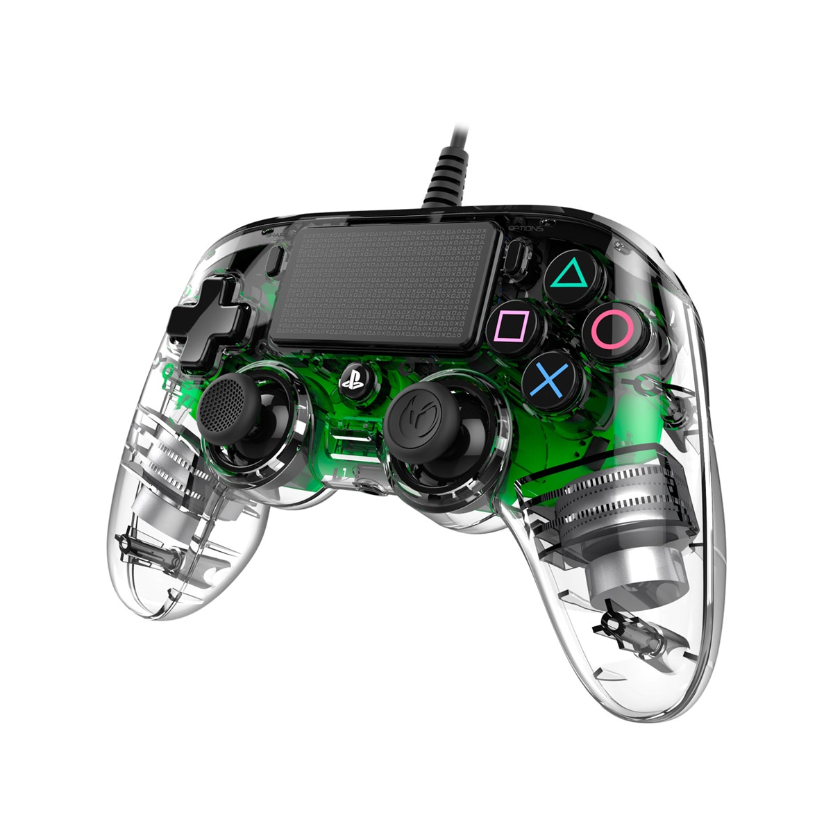 Comando Wired Compact Controller Iluminado Verde Transparente - PlayStation 4 3
