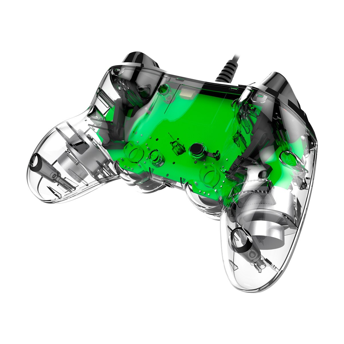 Comando Wired Compact Controller Iluminado Verde Transparente - PlayStation 4 5