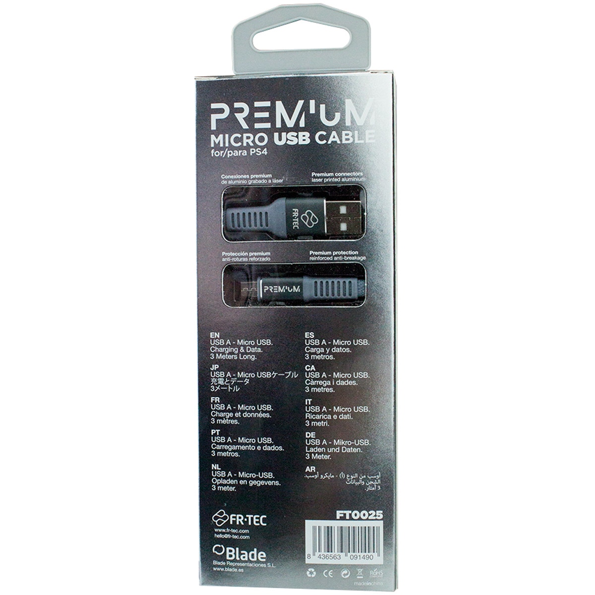 Cabo Premium FR-TEC Micro USB 3 m 4