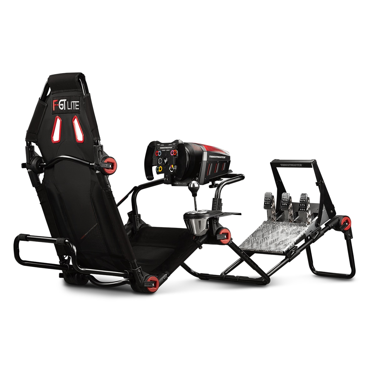 Cadeira Gaming Next Level Racing F-GT Lite Simulator Cockpit Preto / Vermelho-13
