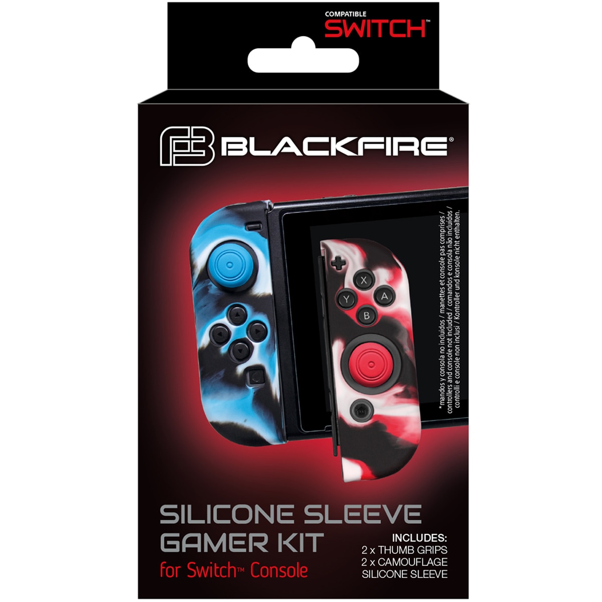 Kit Capa Silicone Sleeve Joycon Blackfire Nintendo Switch 1
