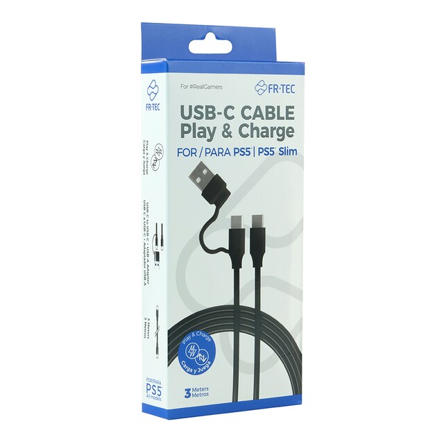 Imagen 0 de Cable para cargar y jugar Fr·Tec 3m USB-C para PlayStation 5