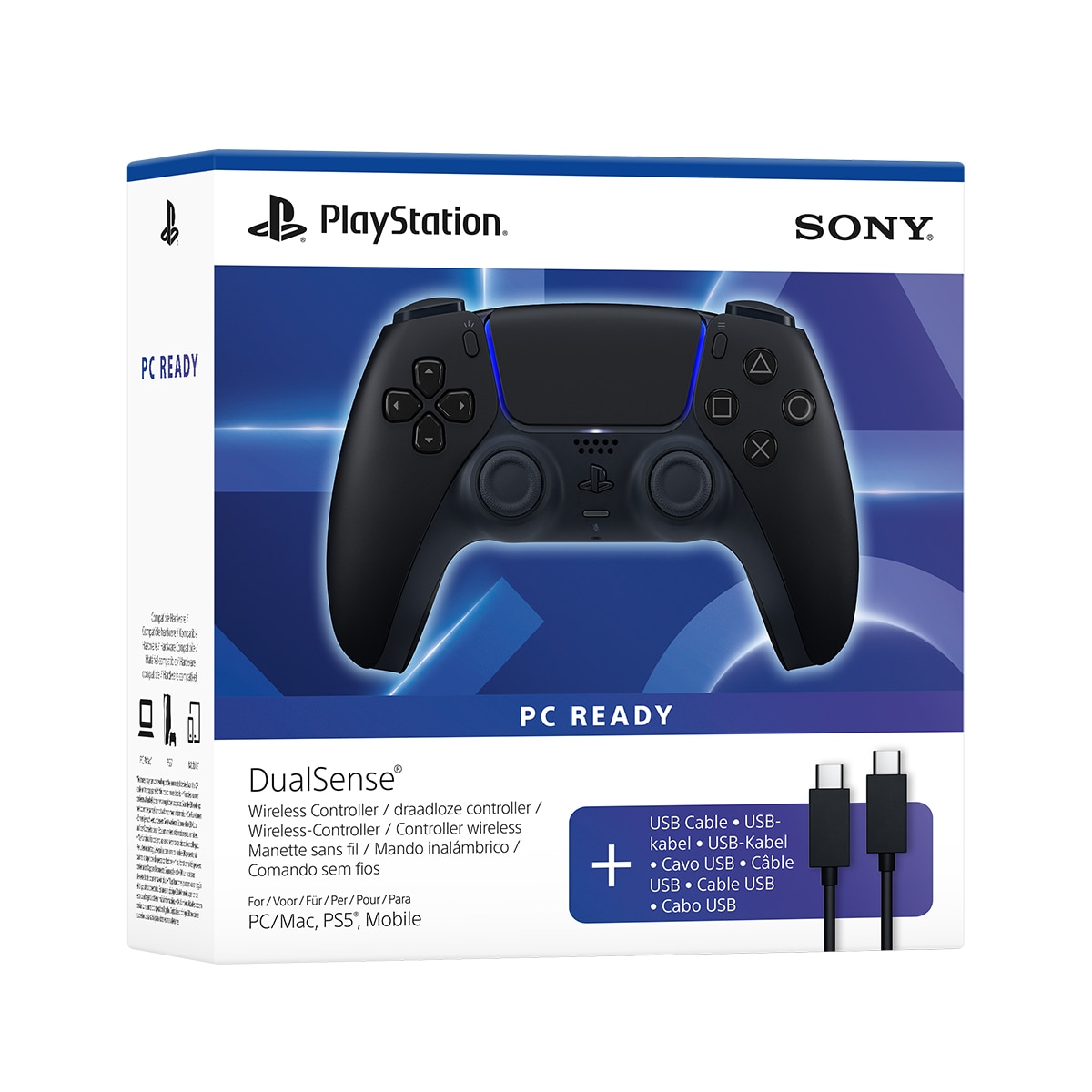 Mando inalámbrico Dualsense PlayStation 5 + Cable para PC Midnight