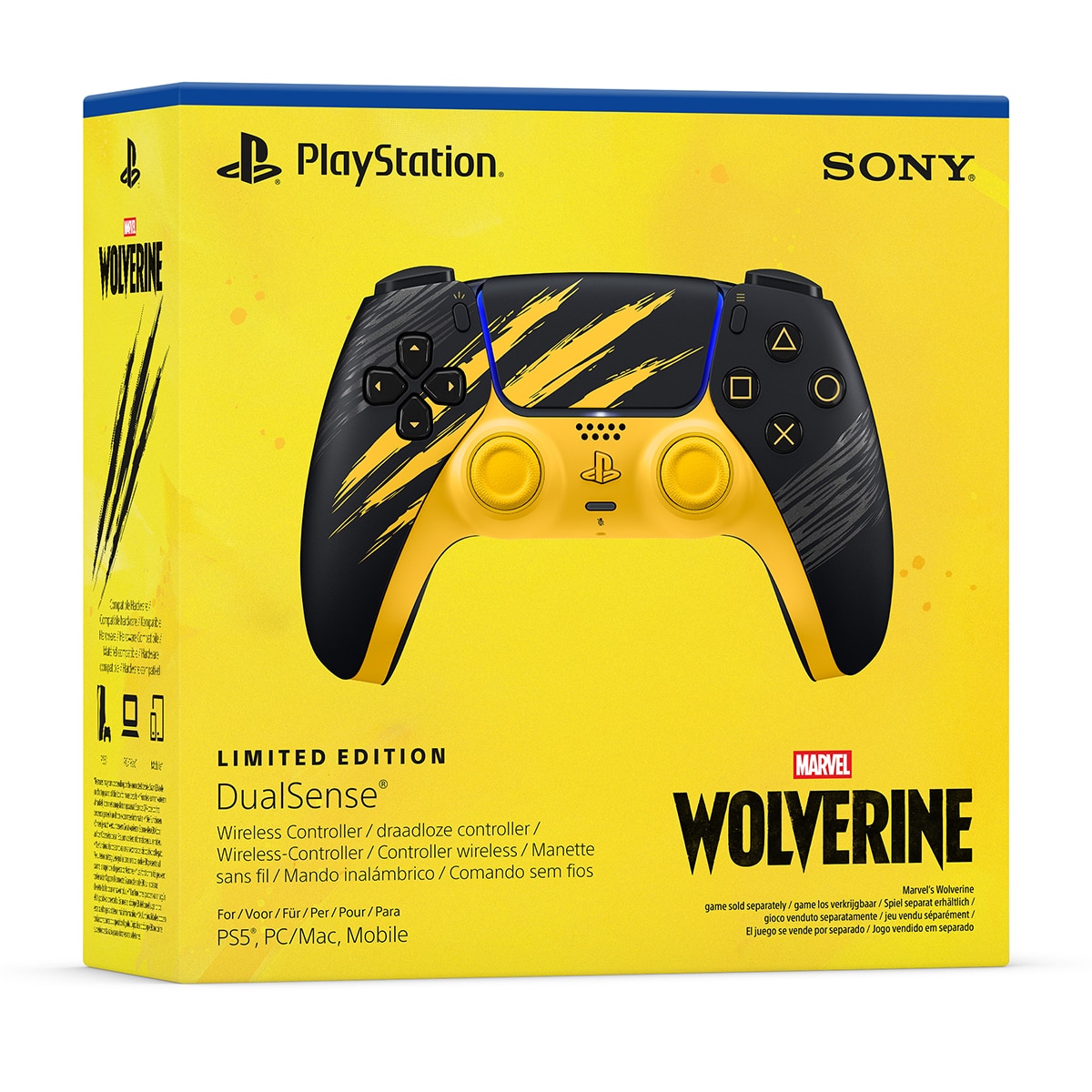 Mando inalámbrico DualSense Edición Limitada Marvel: Lobezno Amarillo de Combate Amarillo-5