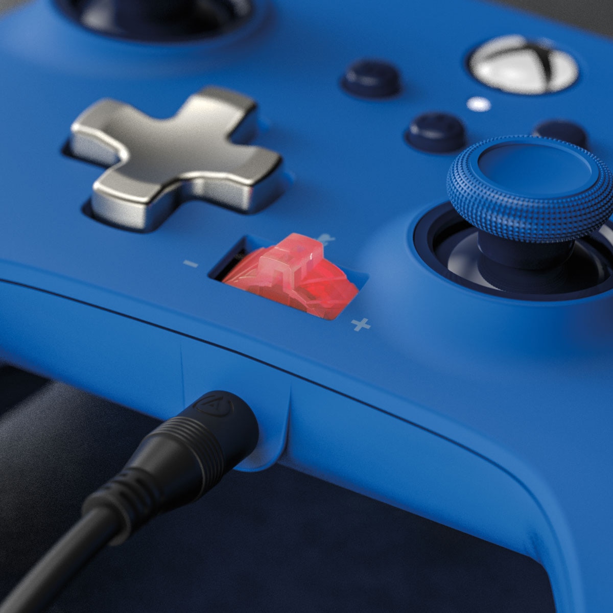 Mando con cable, botones programables y salida de audio de color azul para Xbox series X 10