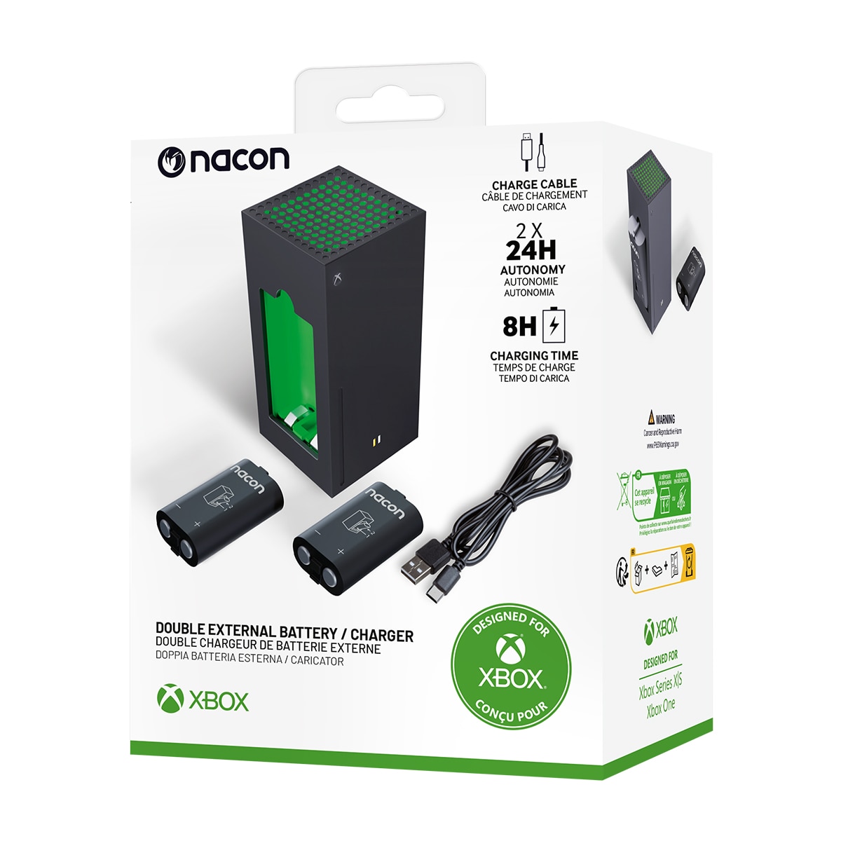 Pack cargador y dos baterias externas para mandos con licencia oficial Xbox 8